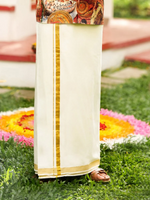 Load image into Gallery viewer, Golden Kasavu Mundu