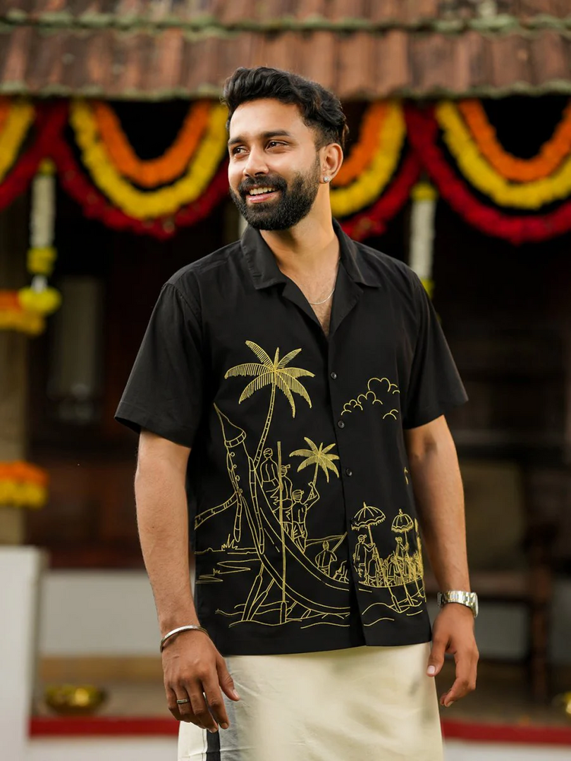 Vallamkali Embroidered Shirt